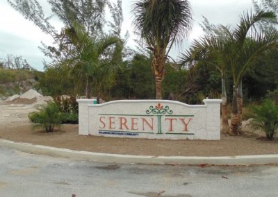 Serenity Main Entrance sign landscape